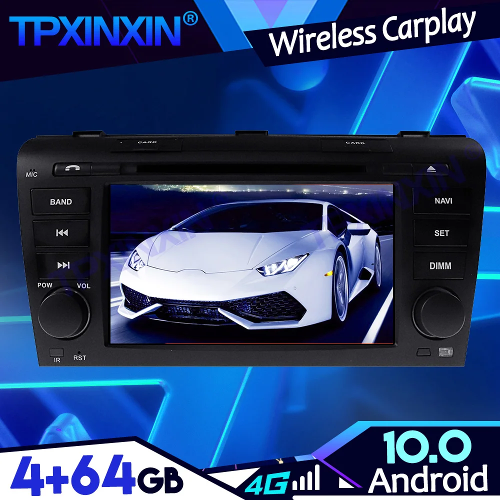 

Android 13.0 4 + 64G PX6 IPS Carplay для Mazda 3 2003-2009 Автомобильный магнитофонный рекордер Мультимедийный плеер Головное устройство Навигация GPS Авто Радио