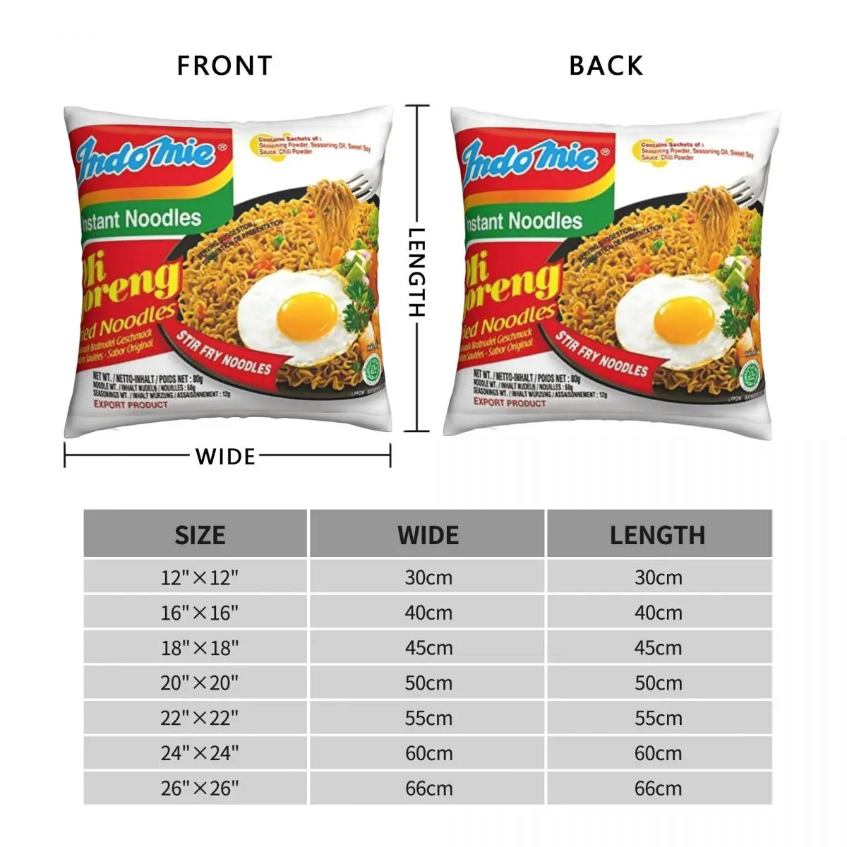 Indomie Mi Goreng Flavour Pillowcase Polyester Linen Velvet Printed Zip Decor Throw Pillow Case Sofa Cushion Cover 18