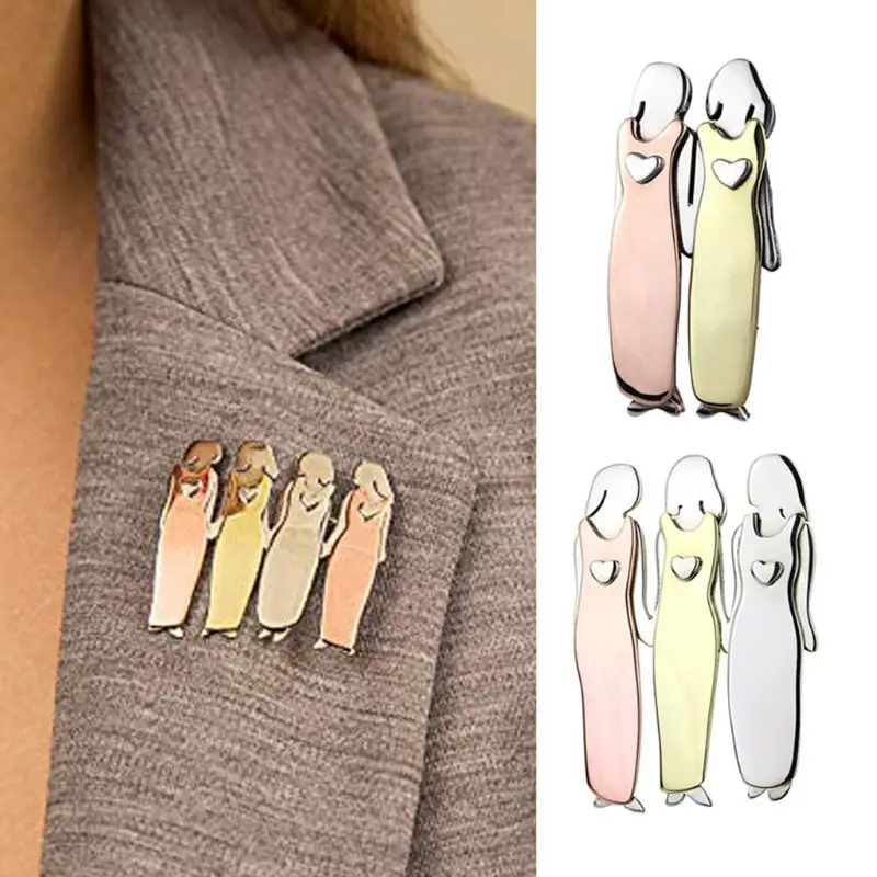 Charm Women Pins Best Friends Sister Brooches 2/3/4/5/6 Cute Pin Jewelry Gifts Dropshipping