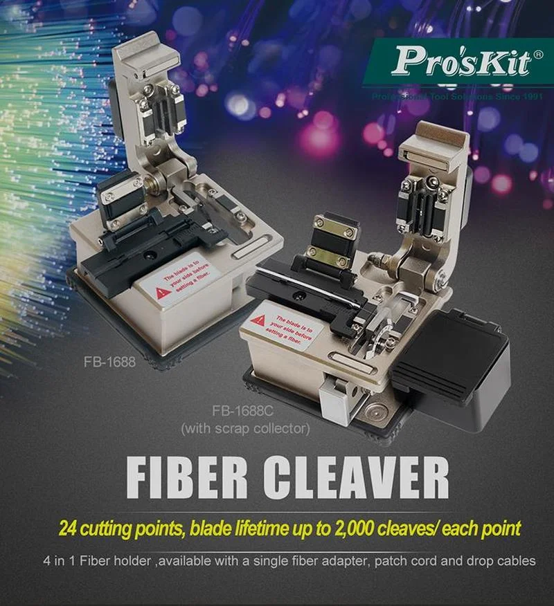 Fiber Optic Tool Proskit High Precision Fiber Optic Cleaver Price FB-1688 48000 times blade fiber optical cutting fiber cleaver