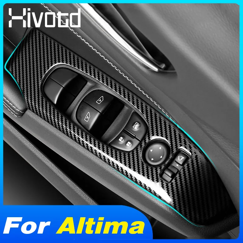 

Hivotd Car Window Button Cover Lift Control Knob Trim Sticking Interior Parts Decoration Accessories For Nissan Altima 2019-2021