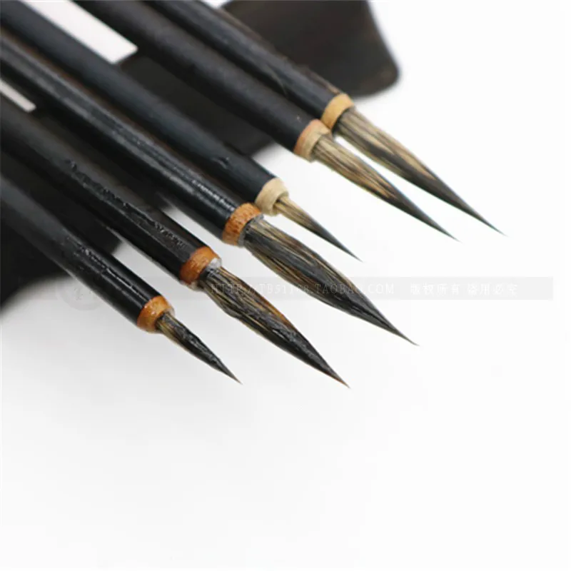 

10pcs/lot Mouse Whisker Hair Chinese Calligraphy Writing Brush Watercolor Painting Hook Line Pen Small Regular Script Practice