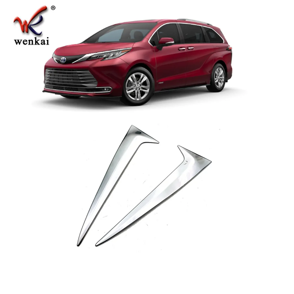 For Toyota Sienna 2021 2022 Rear Tailgate Spoiler Window Trim Sticker Car Styling Accessories ABS Chrome