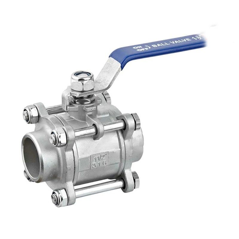 Stainless Steel 304  316 3PC Type Ball Valve with Internal Thread High Temperature Ball Valve with Lock 1/2