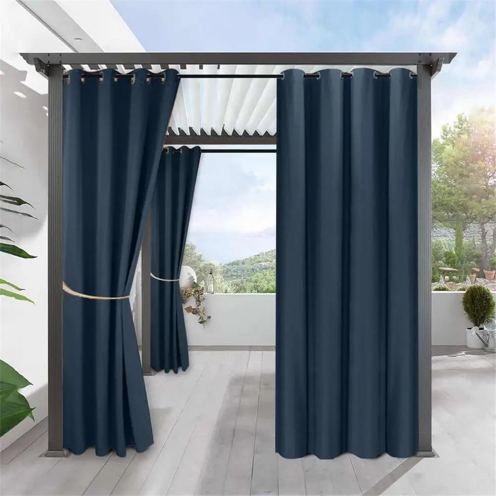 2 Panel Outdoor Curtains for Patio Waterproof Blackout Window Curtain Drapes for Sliding Door,Gazebo,Porch,Pergola and Cabana