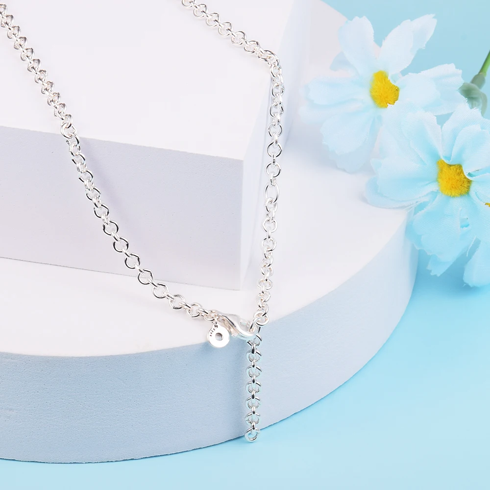 

Thick Cable Chain Necklace Sterling Silver Jewelry Spring New Style Woman Fashion Jewelry 45CM Snake Chain Jewelry