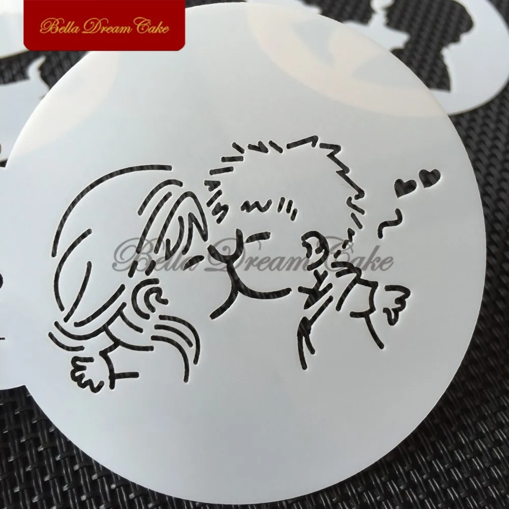 6pcs/set Lovers Cookies Stencil Valentine\'s Day Coffee Stencils Cake Mold Layered Stencil Template Cake Decorating Tool Bakeware