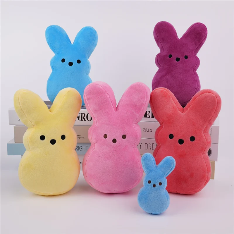 Conejo de peluche de 20cm para niños, Peeps, Peep, juguetes de Pascua, muñeco de peluche de simulación, almohada de conejo suave, regalos para