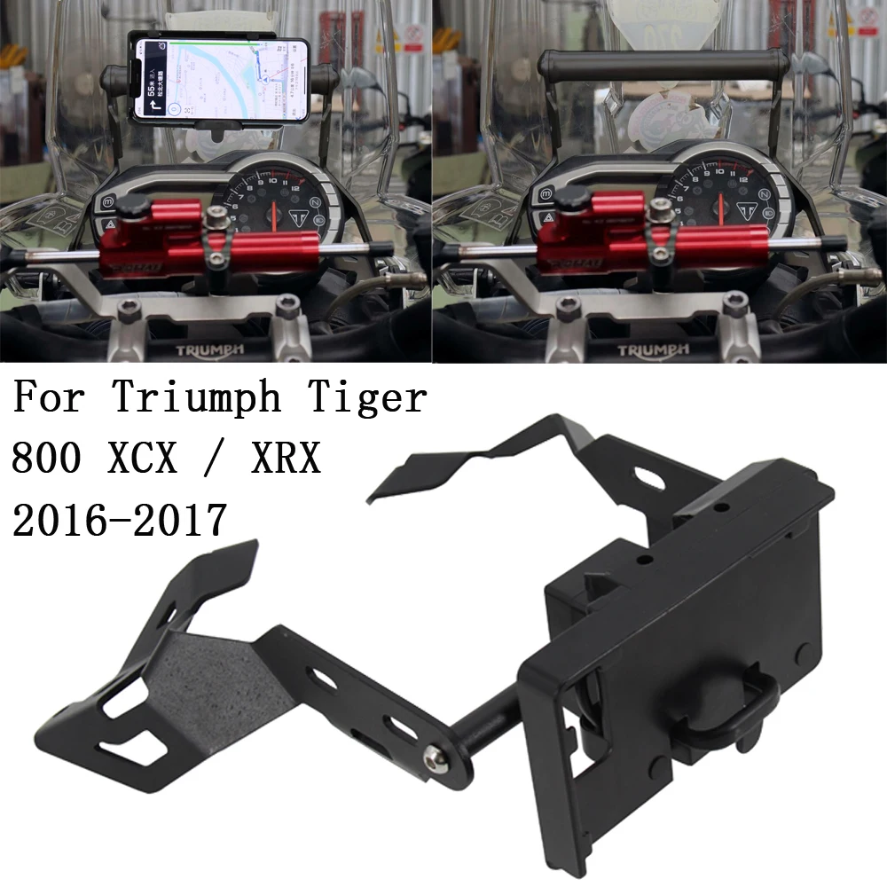 

2016-2017 For Triumph Tiger 800 XCX / XRX Motorcycle Front Phone Mount Holder Smartphone GPS Navigation Plate Bracket