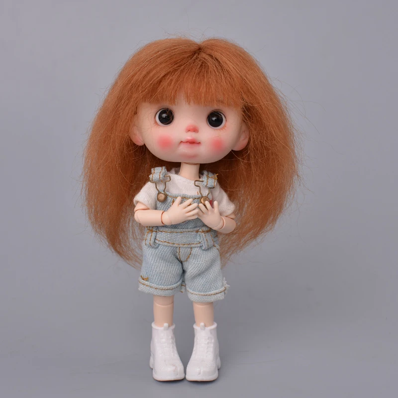 

Aidolla 1/8 BJD Doll Wig Long Bangs Straight Hair Natural Color Mohair Doll Accessories For DIY BJD SD Doll Girls Gift