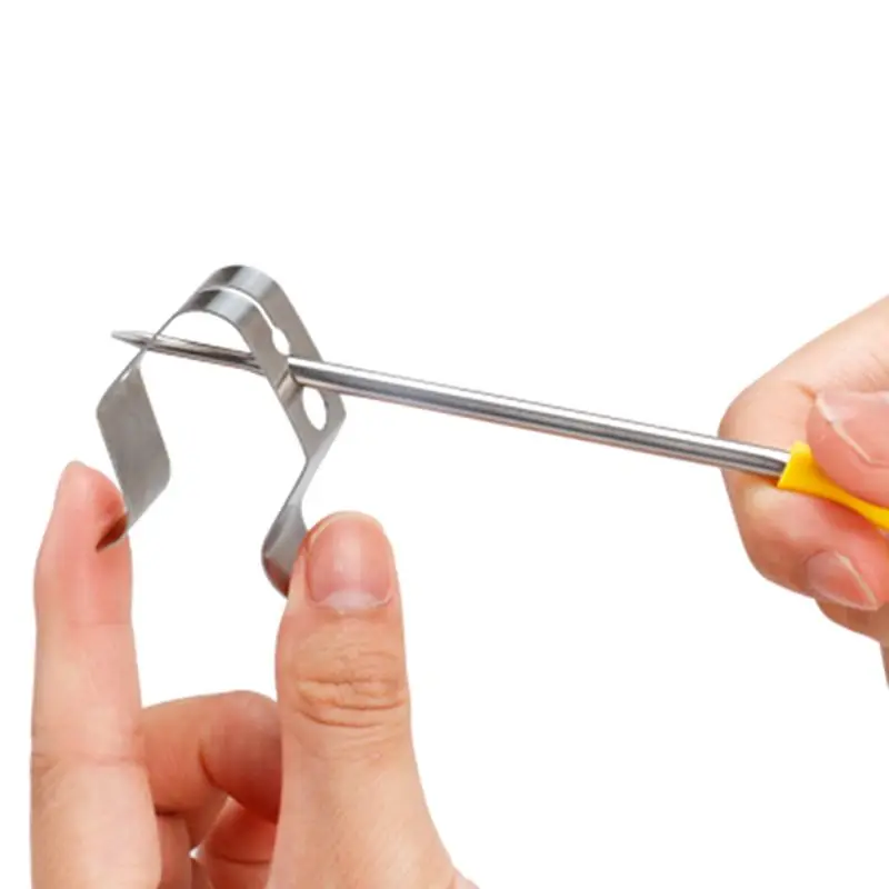 Edelstahl BBQ Thermometer Sonde Clip Halter Anti Rost Verbrühen Verhindert Rauch mit 3 löcher