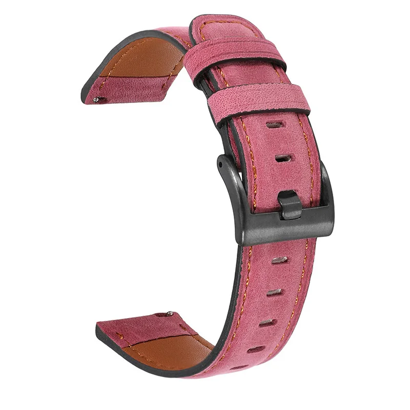 20mm 22mm Italian Oil Wax Genuine Leather Band for Samsung Galaxy Watch 3 46mm 42mm Gear S3 Active 2 Strap Huawei GT2 Bracelet