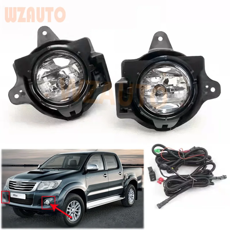 

Front Bumper Fog Light Assy Fog Lamp Assembly With Cover Harness Wiring Harness Switch For Toyota Hilux Vigo 2012 13 14 15 16