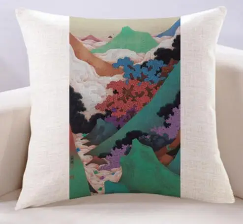 New Chinese Landscape Painting Xiangyun Pillowcase White Clouds Abstract Landscape Sofa Living Room Cushion Cover