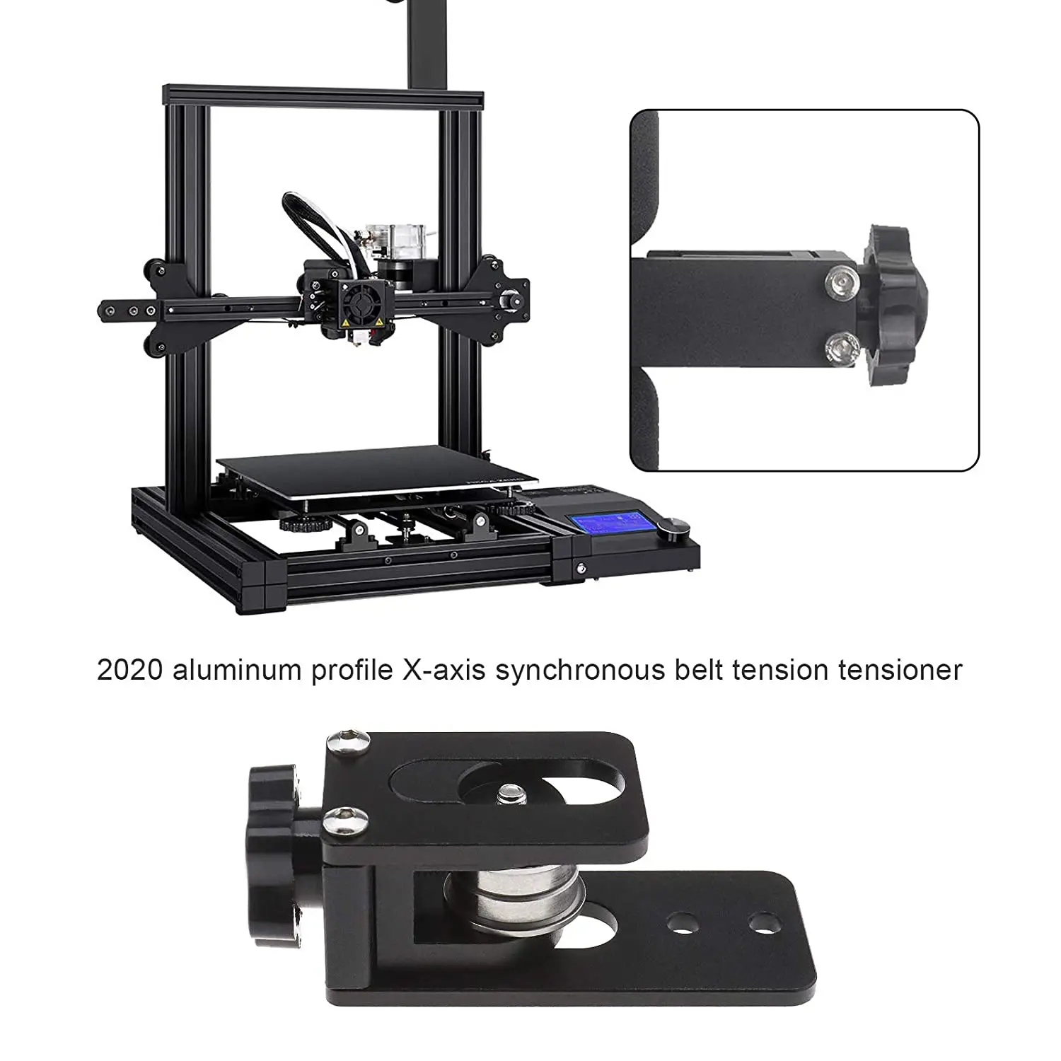 3D Printer Parts Upgrade Profile X-axis Synchronous Belt Stretch Straighten Tensioner, Suitable for Creality Ender-3, CR-10