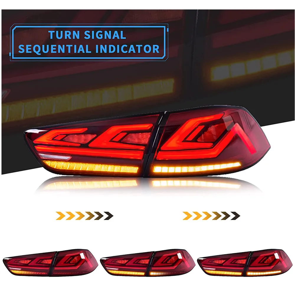 

Hcmotion Tail Lights for Mitsubishi Lancer 2008-2017 DRL Car Taillight Assembly Signal LED Auto Accessories Lamp