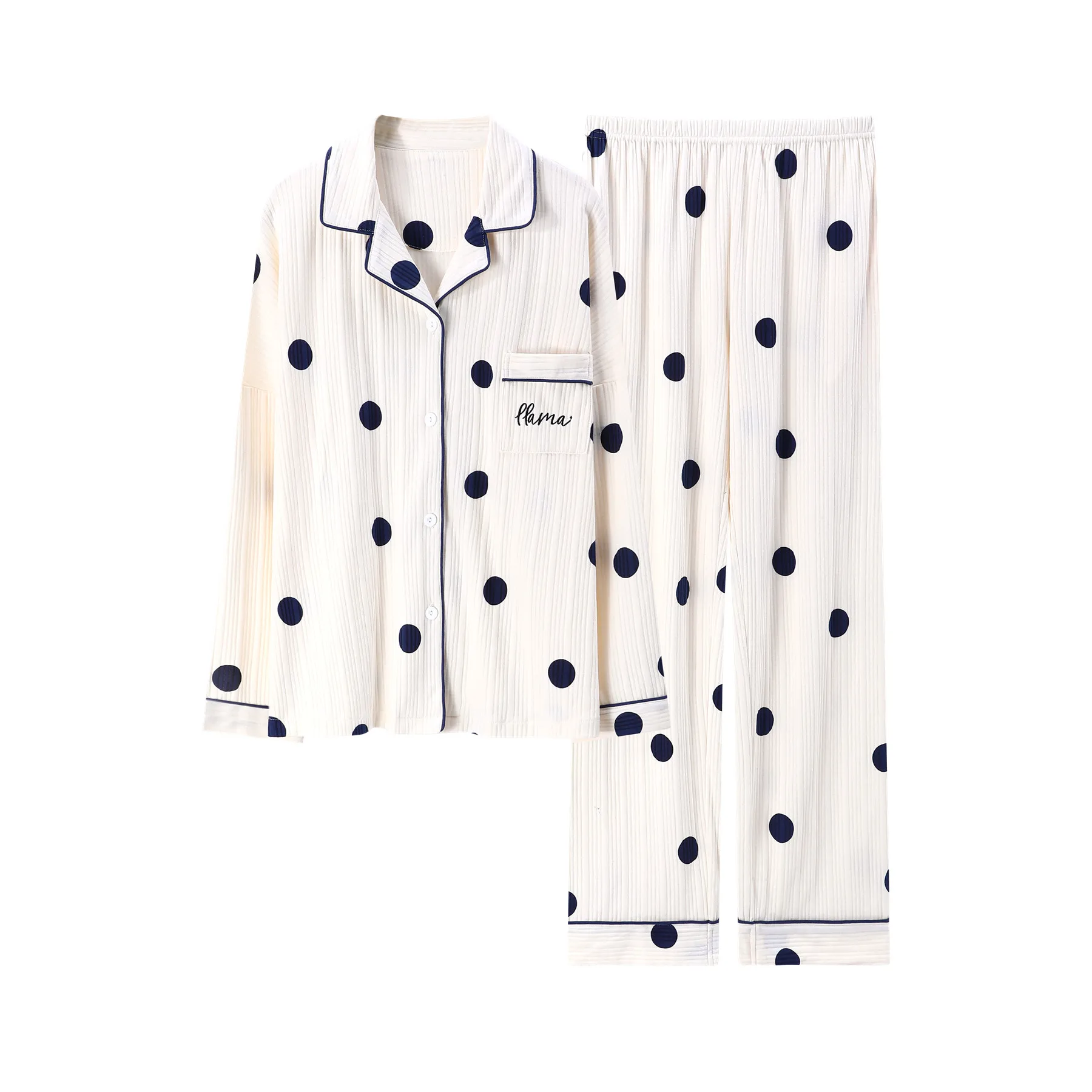 

Shanghai Story 100% Cotton Pajamas Set Long Sleeve Button Down Sleepwear Nightwear for Women