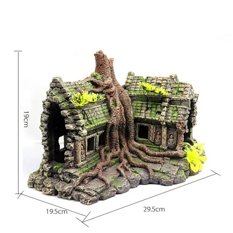 Fish Tank Aquarium Accessories Resin Tree House Wooden House Aquarium Beautification Fish Tank Decoration Crafts Pet Supplies