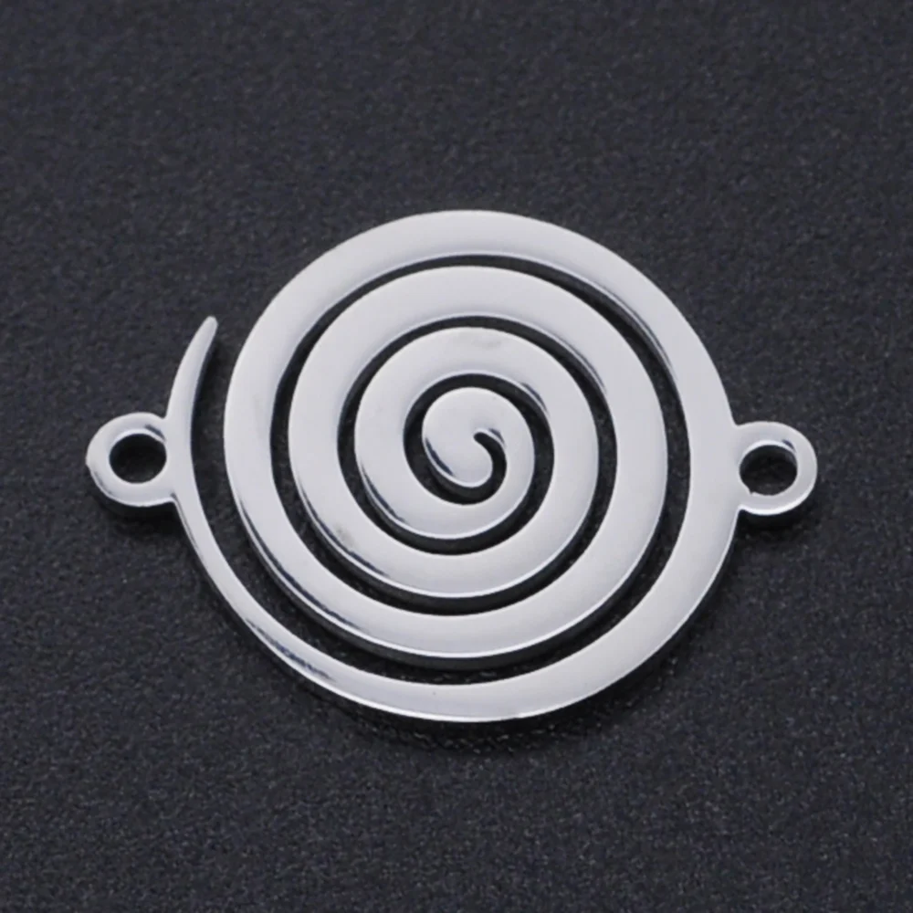 5pcs/lot 316 Stainless Steel     Swirl Charms Wholesale Bracelets Pendants Top Quality DIY Necklace Bracelet Making Charms