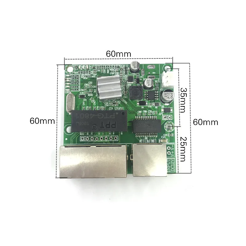 El módulo de interruptor Gigabit de 3 puertos se utiliza en la línea LED, 3 puertos, 10/100/1000 m, puerto de contacto, mini MÓDULO DE INTERRUPTOR, placa base PCBA