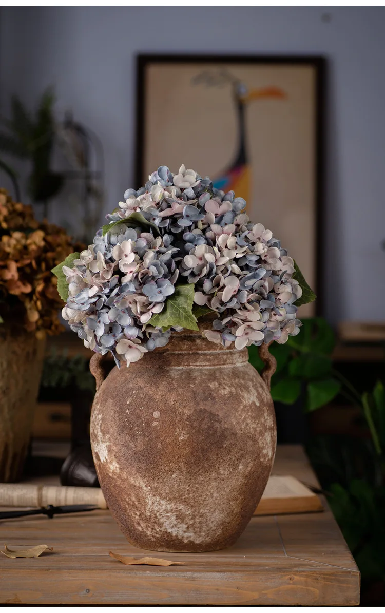 Simulation Flower Retro Hydrangea Wedding Decoration Home Living Room Wall Decoration Photography Props Fake Flowers