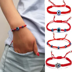 1 Pcs Braided Red Thread Bracelets For Women Men Turkish Eye Beads Lucky Red String Woven Bracelet Jewelry Fashion Gifts