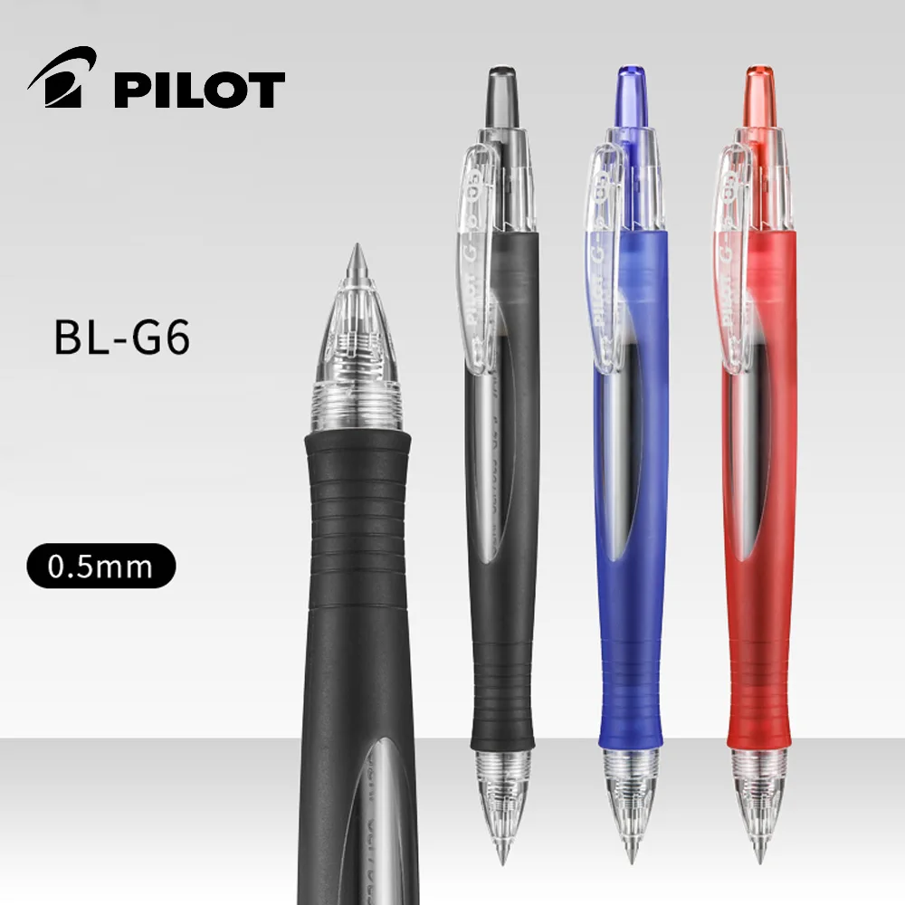 3/6pcs Japan PILOT BL-G6 press gel pen 0.5mm streamlined penholder ergonomic design for student office