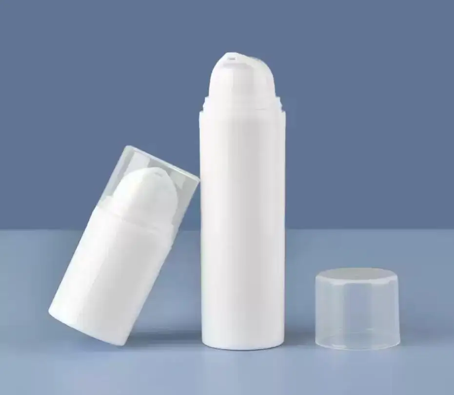 30 مللي زجاجة مضخة بلاستيكية بيضاء بدون هواء لوشن مستحلب مصل العين جوهر الأساس السائل العناية بالبشرة مستحضرات التجميل التعبئة