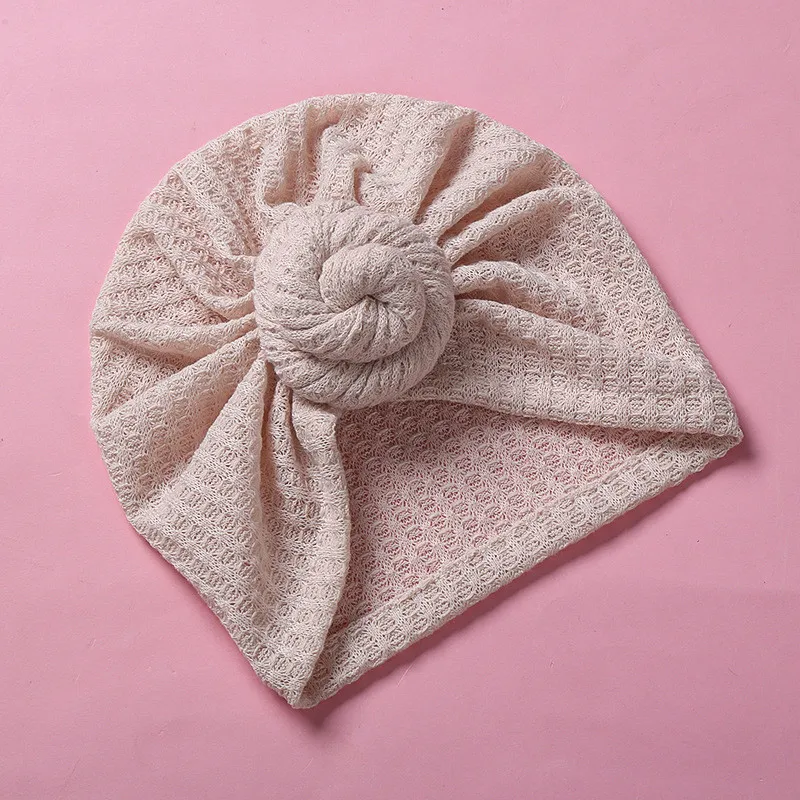 Waffle Crochet Knit Turban Hat 3M-5T Toddler Infant Baby Girls Beanies Snails Boutique Bonnet Fashion Hair Accessories image 6