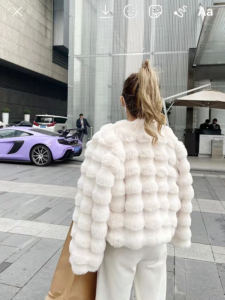 Short Faux Fur Coat for Winter Fluffy Jacket Thick Korean Warm Ecological Fur and Fur Coat Soft Plush Jacket Cropped Jacket