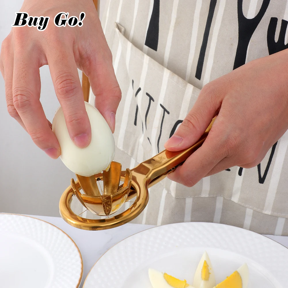 1/2PCS Stainless Steel Handheld Baking Egg Cutter Kitchen Tool Egg-Slicers Multifunctional Egg Splitter Serving Cooking Tools
