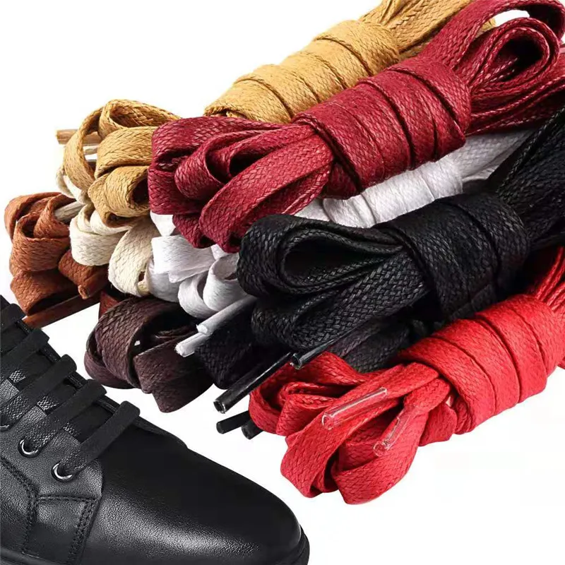 

50/80/100/120CM 1Pair Unisex Waxed Flat Shoelaces Leather Waterproof Casual Shoes Laces Boots Shoelace For Shoes Accessories