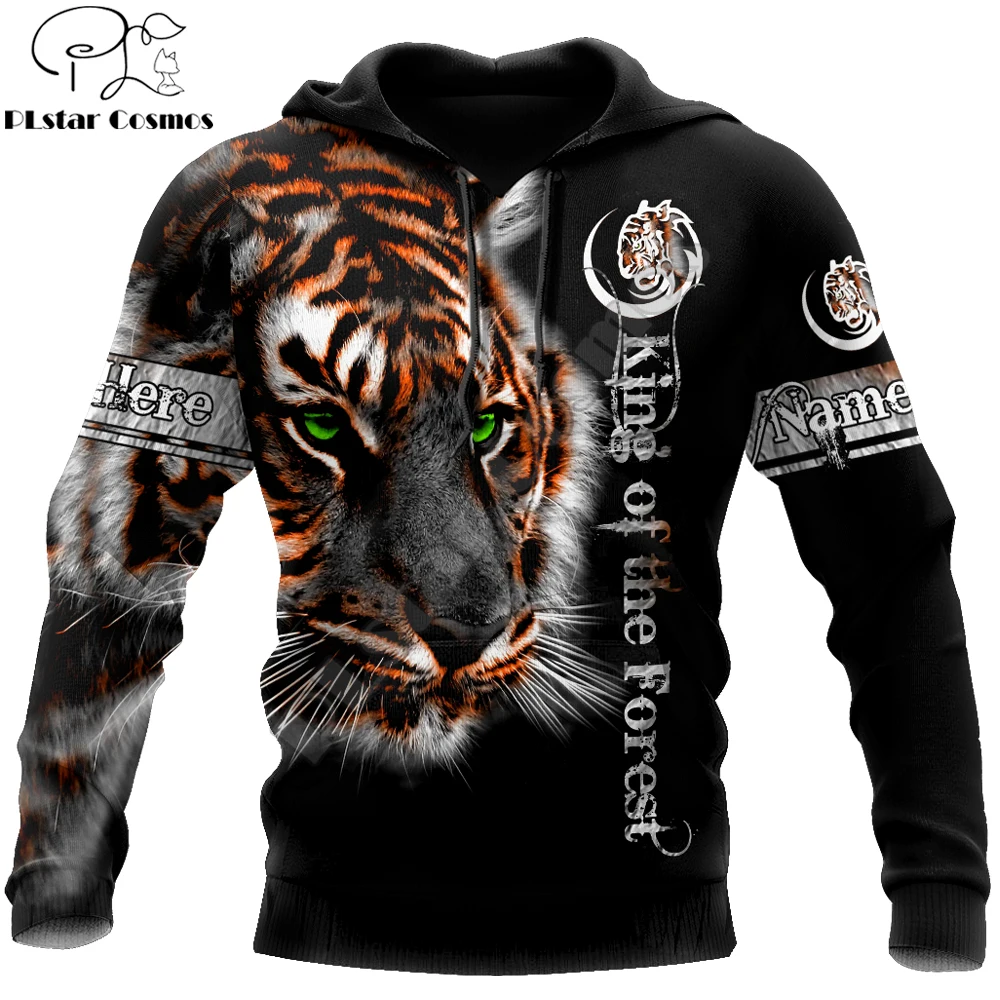 Personalized Name Tiger 3D All Over Printed Men Hoodie Unisex Casual Jacket Pullover Streetwear sudadera hombre DW0421