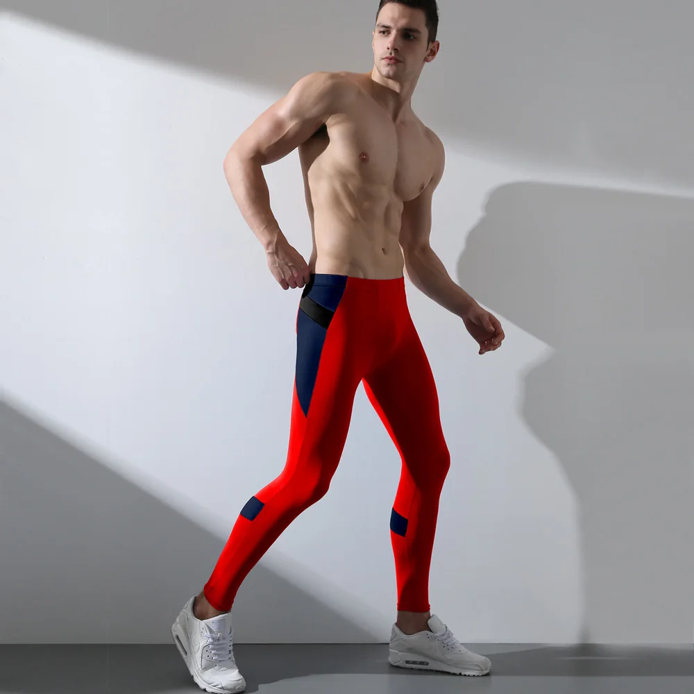 Low Waist Men Warm Long Johns Pants Solid Patchwork Leggings Home-wear Stretch Long-underwear Soft Fashion Comfortable