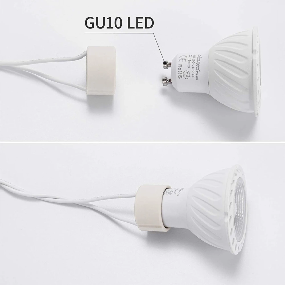 20pcs /Lot GU10 Lamp Socket Holder Base Adapter Wire Connector Ceramic Socket  For GU10 LED Bulb And Halogen Light Accessory