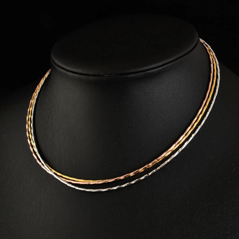 

MIQIAO 925 Sterling Silver Necklace Torques Soft Collar Thick 1 1.2 1.5 2 MM Length 40 45 CM Platinum Color Gold Rose Gold Women