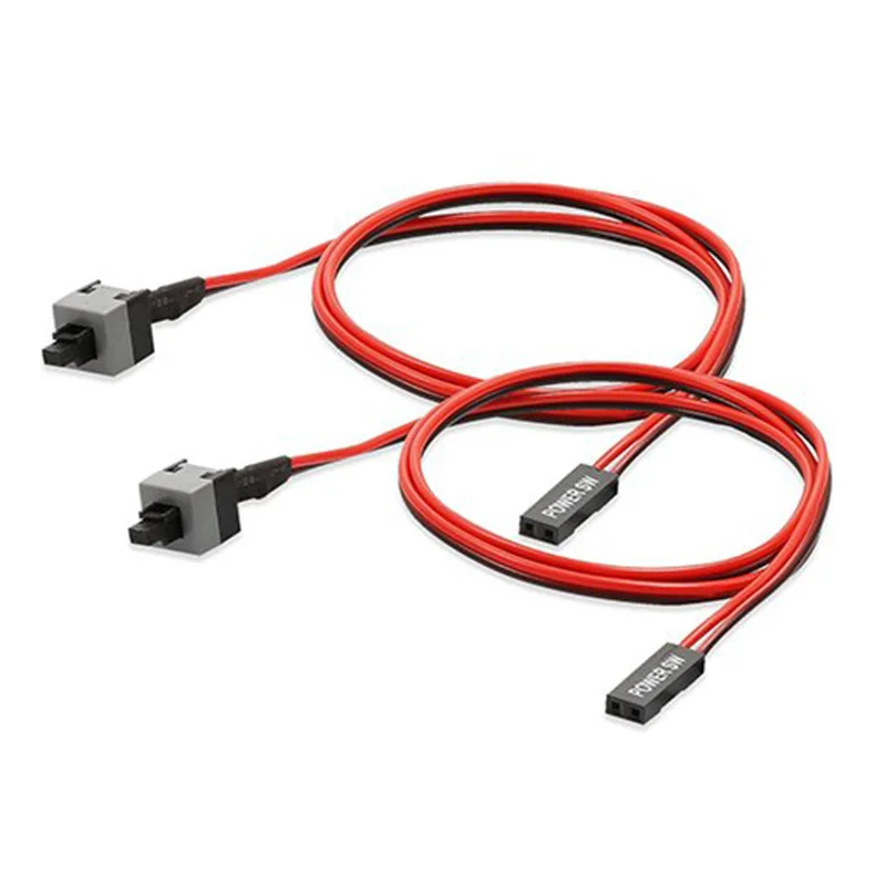 10pcs/lot 50cm Long Power Button Switch Cable for PC Switches Reset Computer Power Momentary Automatically Reset Push Button SW