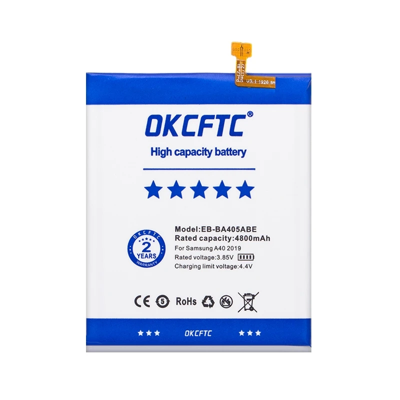 OKCFTC Original EB-BA405ABE EB-BA405ABU 4800mAh battery For SAMSUNG Galaxy A40 2019 SM-A405FM/DS A405FN/DS GH82-19582A + Tools