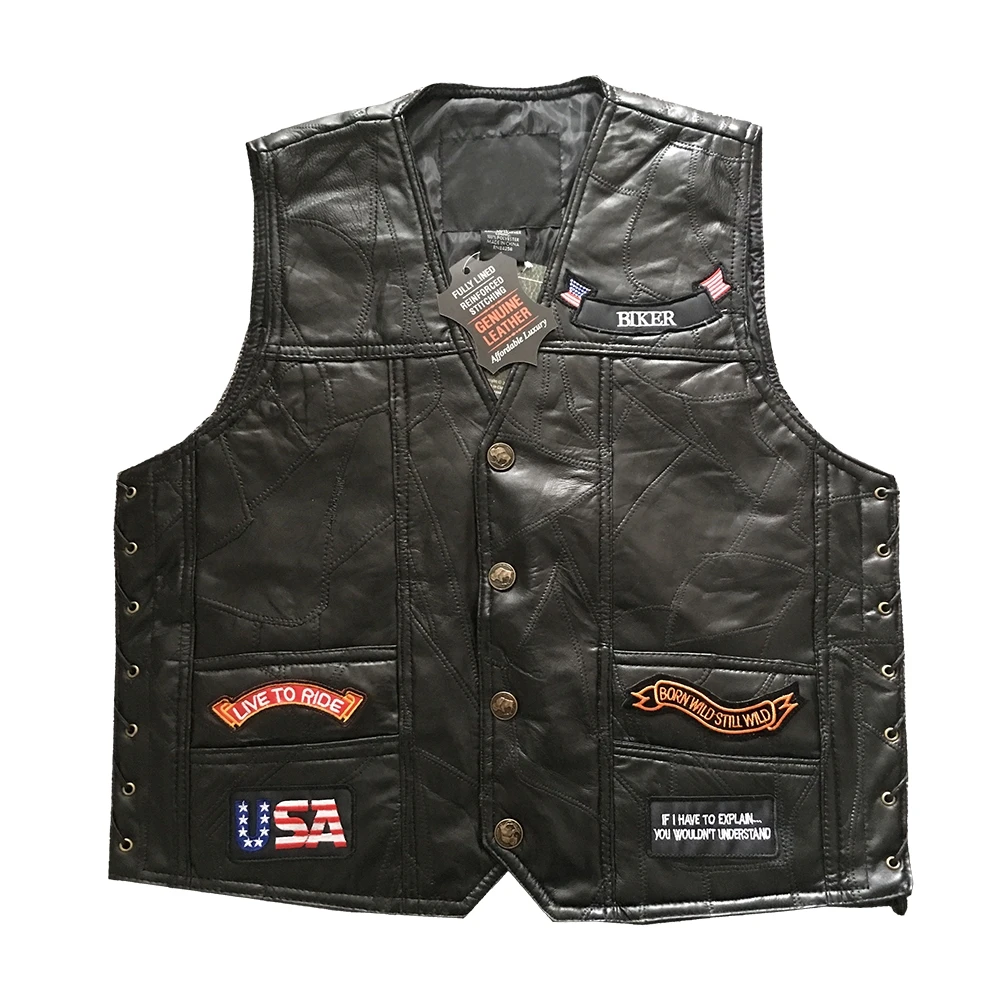 

Motorcycle Jacket Genuine Leather Mens Moto Vest Biker Jacket Motorcycle Chaqueta Moto Veste Retro Jaqueta Motoqueiro Moto Vest