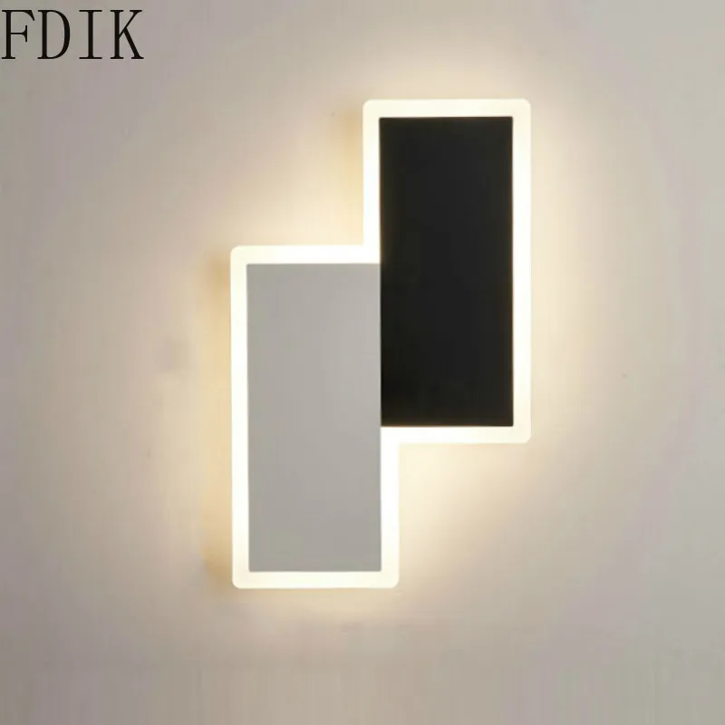 

Modern Wall Lamp Bedroom Bedside White/black LED Lamps Living Room Aisle Corridor Entrance Light Background Staircase Wandlamp