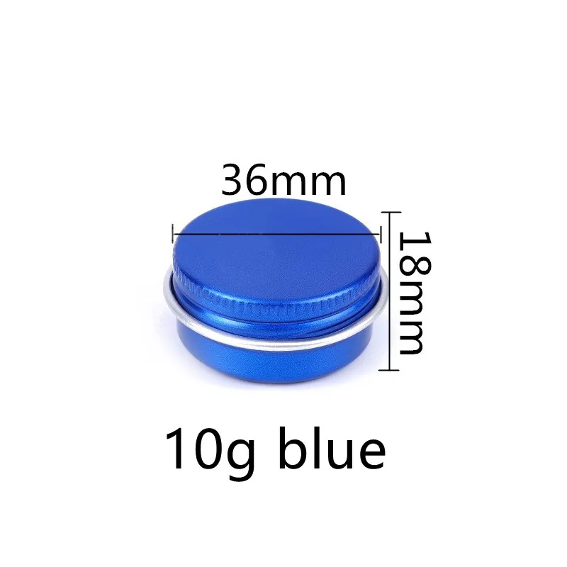 Wholesale New 10g/15g Aluminum Cream Boxes Hand Cream Cans Containers Pot Blue Handmade Soap Cans Threaded Aluminum Box