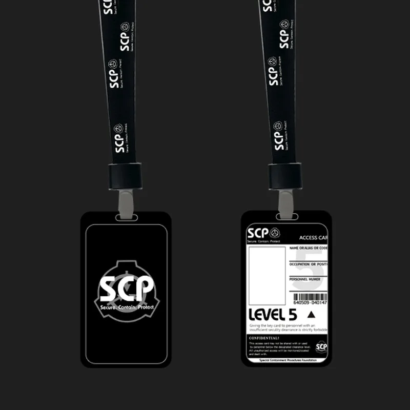 Anime Scp Foundation Archieven Niveau 5 Toegangscontrole Card Set Bus Kaart Set Student Maaltijd Card Set Cosplay Animatie Omliggende