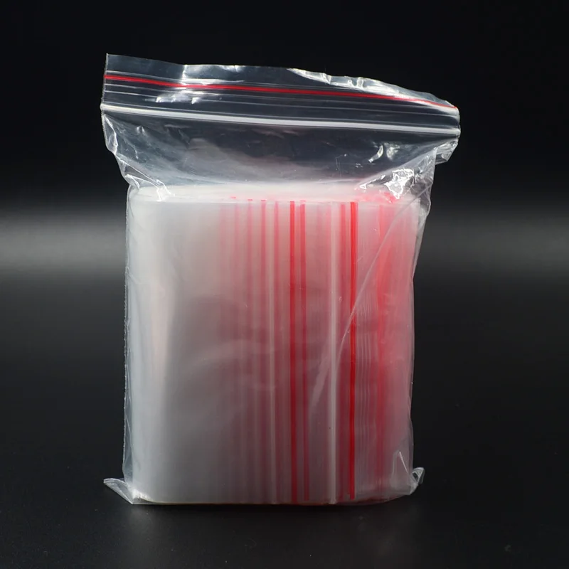 100pcs/pack Small Zip Lock Plastic Bags Reclosable Transparent Bag Shoe Bag Vacuum Storage Bag Poly Clear Bags Thickness 0.08mm