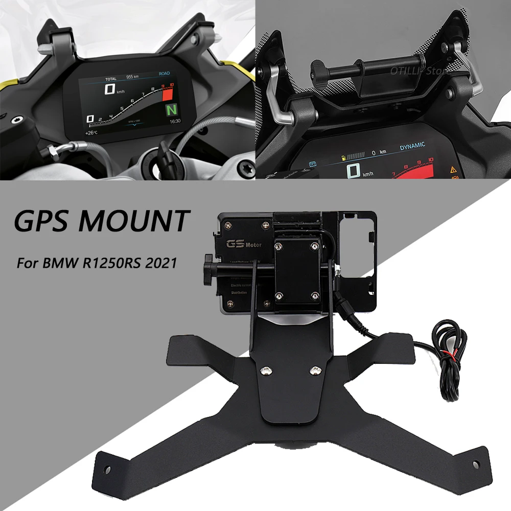 New For BMW R1250RS R 1250 RS Motorcycle Accessories GPS mount mobile phone Navigation bracket USB phone charging r1250rs