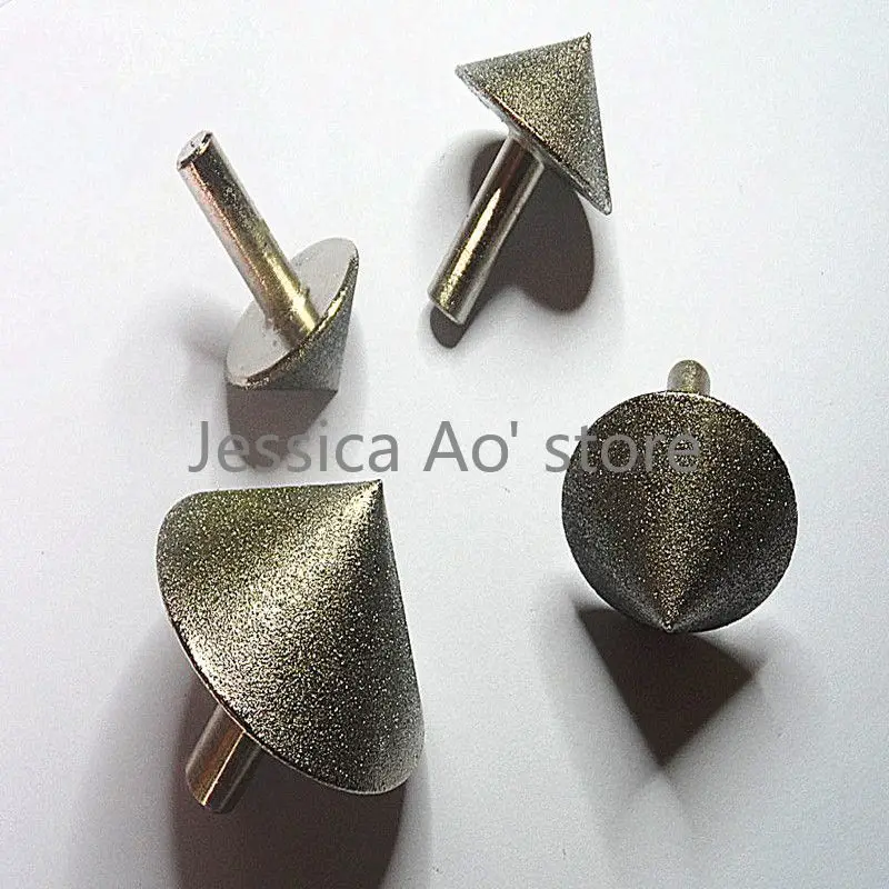 

20-60mm 150# Jade Stone Chamferer Tools 90 Degree Glass Hole Chamfering Grinding Head Tapered Diamond Grinding Wheel