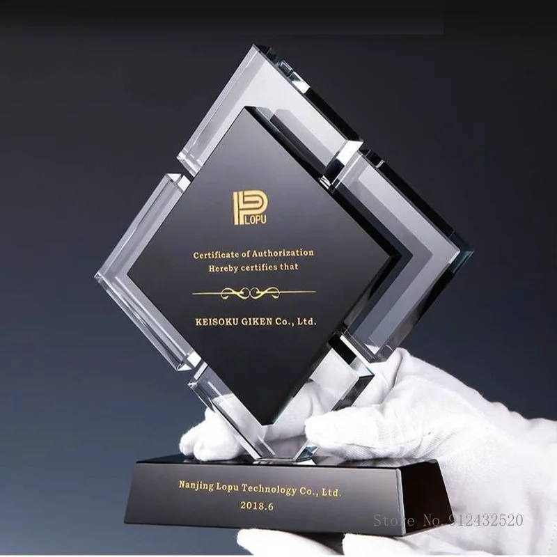 

Customized Crystal Trophy, Color Printing as a Prize, Sports Movie Award, Delivery on a Commemorative, Home Decoration