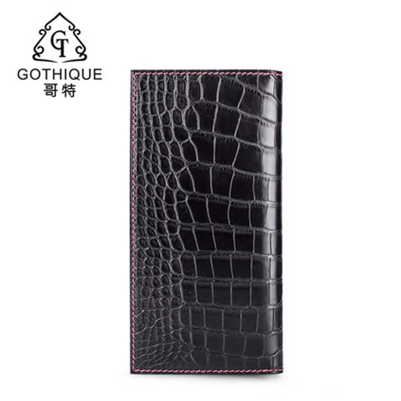 gete new import crocodile handbags male My wallet long Genuine leather manual business crocodile leather Men wallet