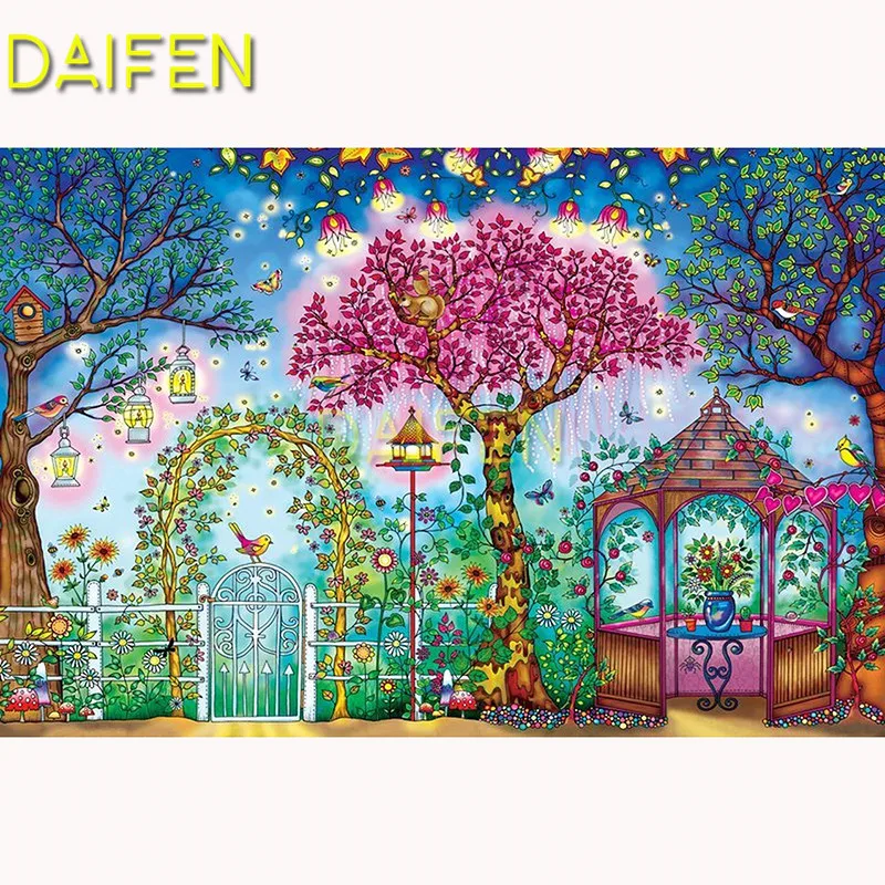 Full Square Diamond painting garden door tree bird squirrel Full Round Diamond mosaic 5D DIY Diamond embroidery Cross stitch