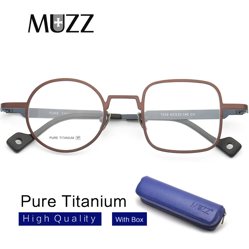 Pure Titanium Optical Frames New Men Asymmetric Eyewear Tony Stark Frame Round&Square Designer Myopia Prescription Glasses Frame