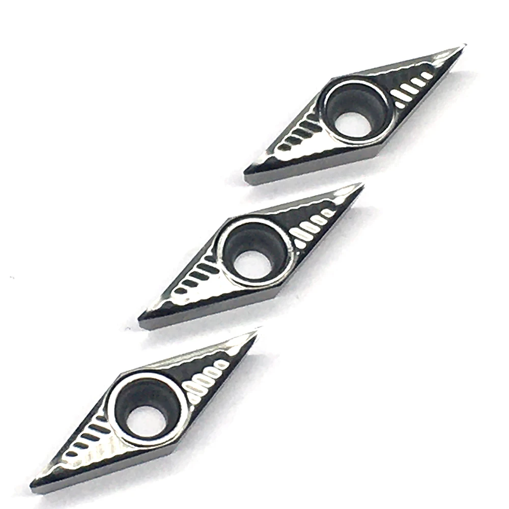 VCGT110302 AK H01 10 piezas cortador de aluminio inserto de cuchilla herramienta de corte herramientas de torneado CNC AL + estaño Aleación de madera